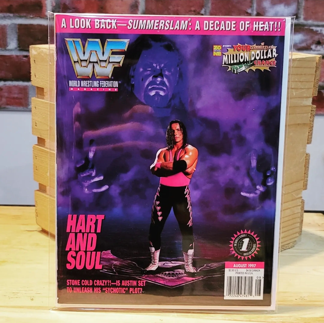 Original WWF WWE Vintage Wrestling Magazine Bret Hart (August 1997)