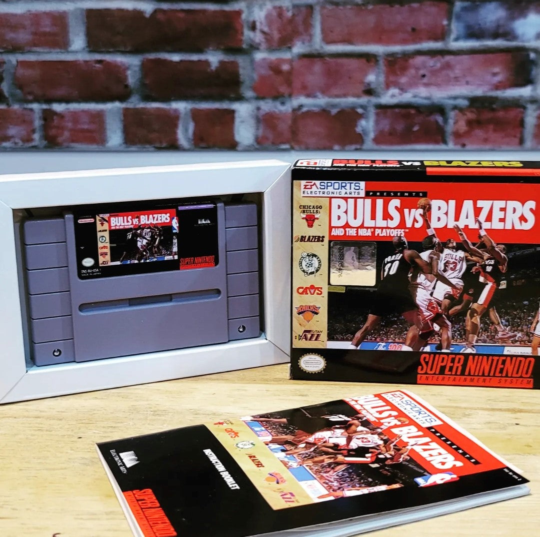 Original Chicago Bulls VS Blazers SNES Super Nintendo Complete