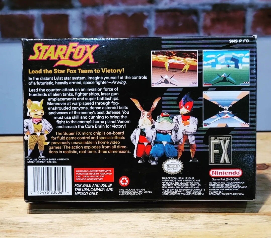 Original Star Fox SNES Super Nintendo Video Game