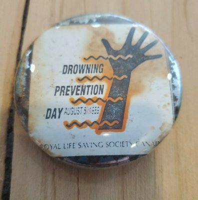 Vintage Pinback Button (Great For Hat/Backpack) Safety Drowning Prevention Ad - FLIP Collectibles Shop