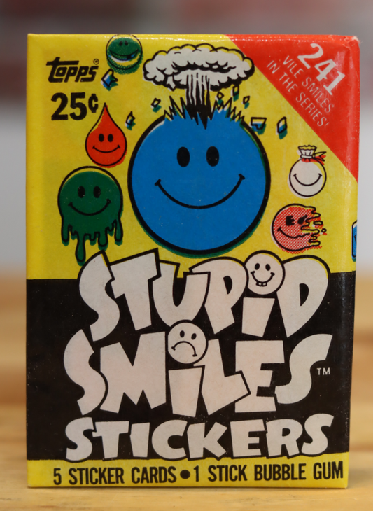 1989 Topps Stupid Smiles Sticker Cards Wax Pack