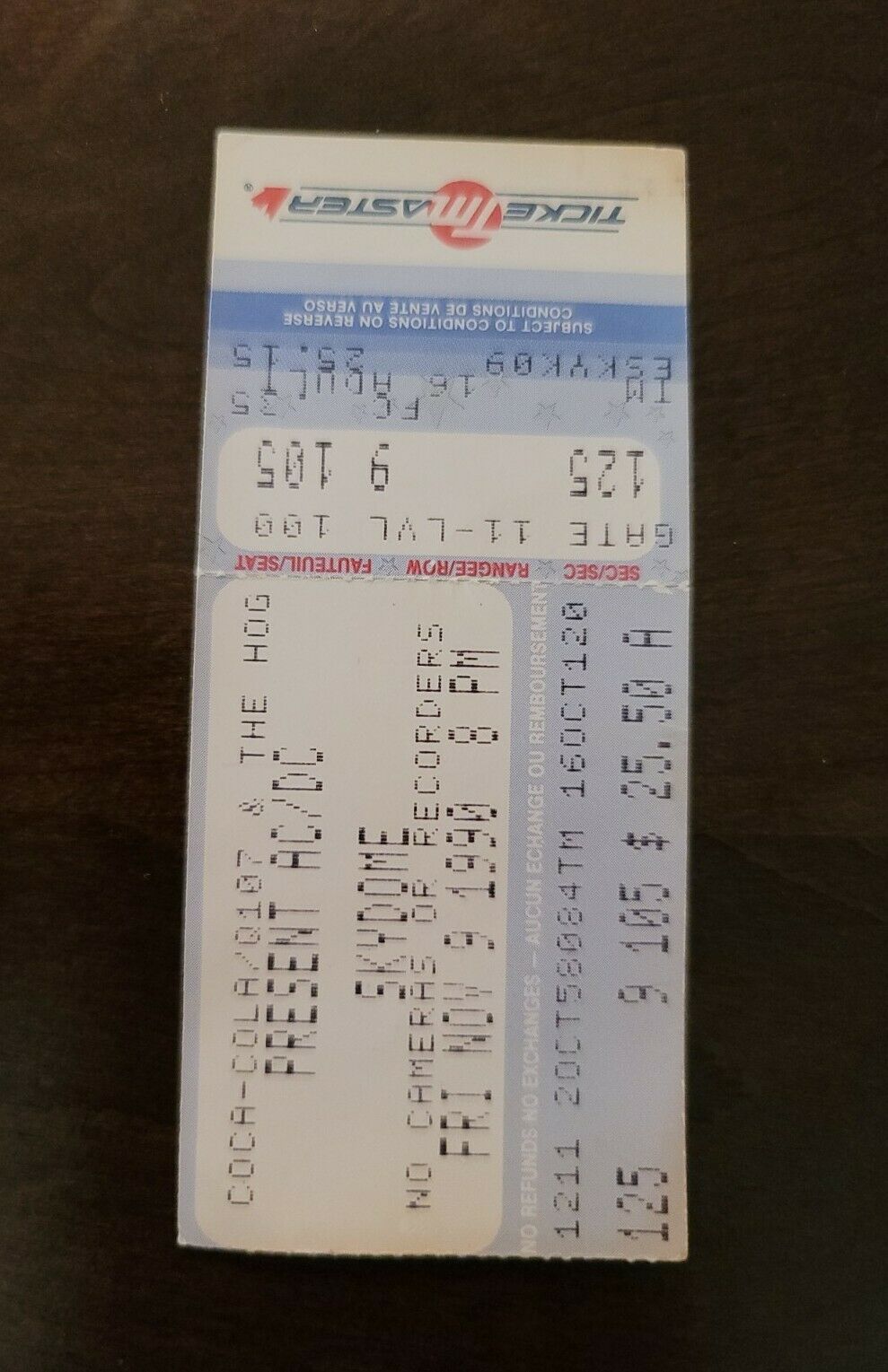 AC/DC 1990, Toronto Skydome Vintage Original Concert Ticket Stub