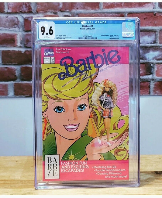 BARBIE #1 Graded Comic Book (Marvel 1991) CGC 9.6 Polybag With Pink Card