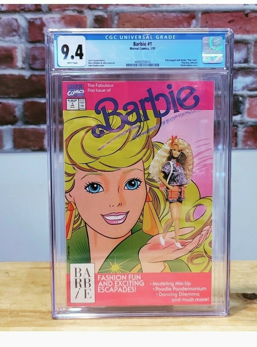 BARBIE #1 Graded Comic Book (Marvel 1991) CGC 9.4 Polybag With Pink Card
