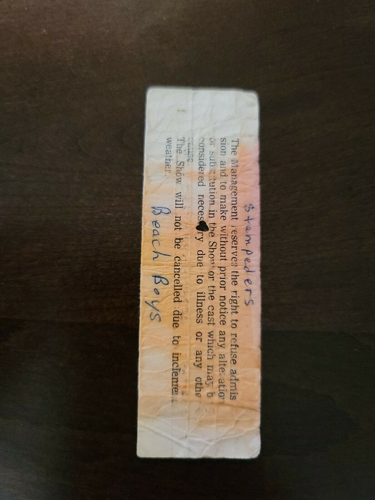 The Beach Boys 1975, Toronto CNE Stadium Original Concert Ticket Stub