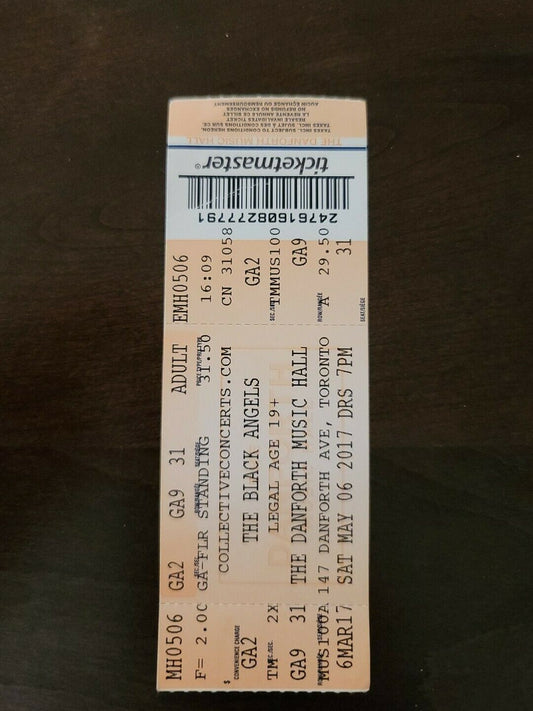 Black Angels 2017 Toronto Danforth Theatre Original Vintage Concert Ticket Stub