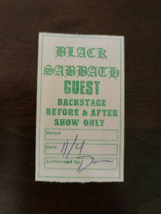 Black Sabbath 1986, Rare Vintage Original Backstage Crew Pass (Nov 4/86)
