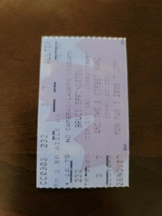 Bruce Springsteen 2008, Copps Coliseum Hamilton Original Concert Ticket Stub