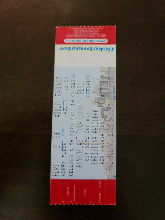Christina Aguilera 2000, Toronto Air Canada Centre Original Concert Ticket Stub