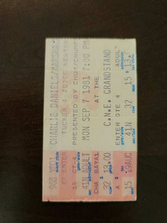 Charlie Daniels 1981, Toronto CNE Stadium Original Concert Ticket Stub