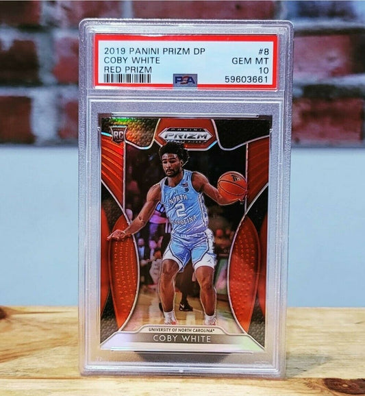 2019 Panini Prizm DP Coby White Red RC Rookie Card #8 PSA 10