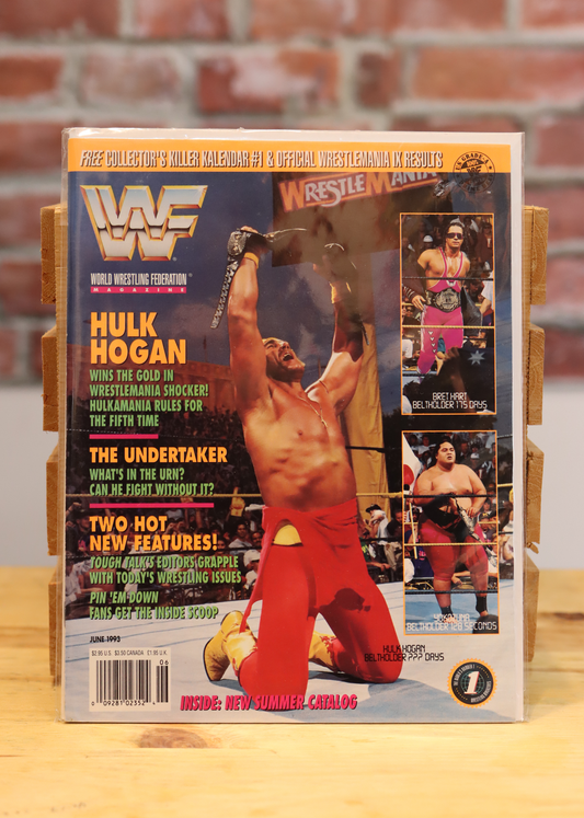 Original WWF WWE Vintage Wrestling Magazine Hogan/Hart/Yokozuna (June 1993)