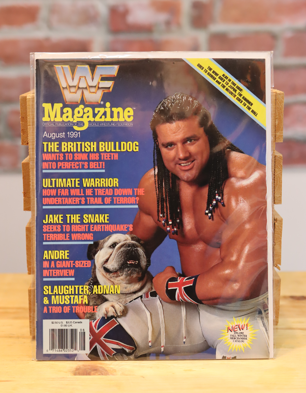 Original WWF WWE Vintage Wrestling Magazine Davey Boy Smith (August 1991)