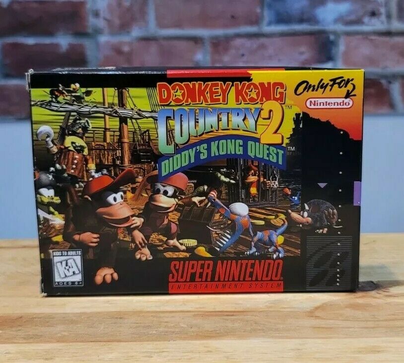 Donkey Kong Country 2 SNES Super Nintendo Video Game Complete, Rare Gem!