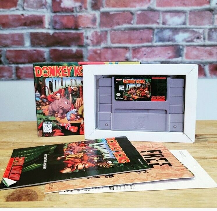 Donkey Kong Country SNES Super Nintendo Video Game Complete, Rare Gem!