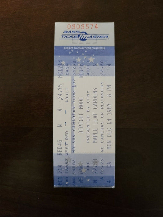 Depeche Mode 1987, Toronto Maple Leaf Gardens Original Concert Ticket Stub