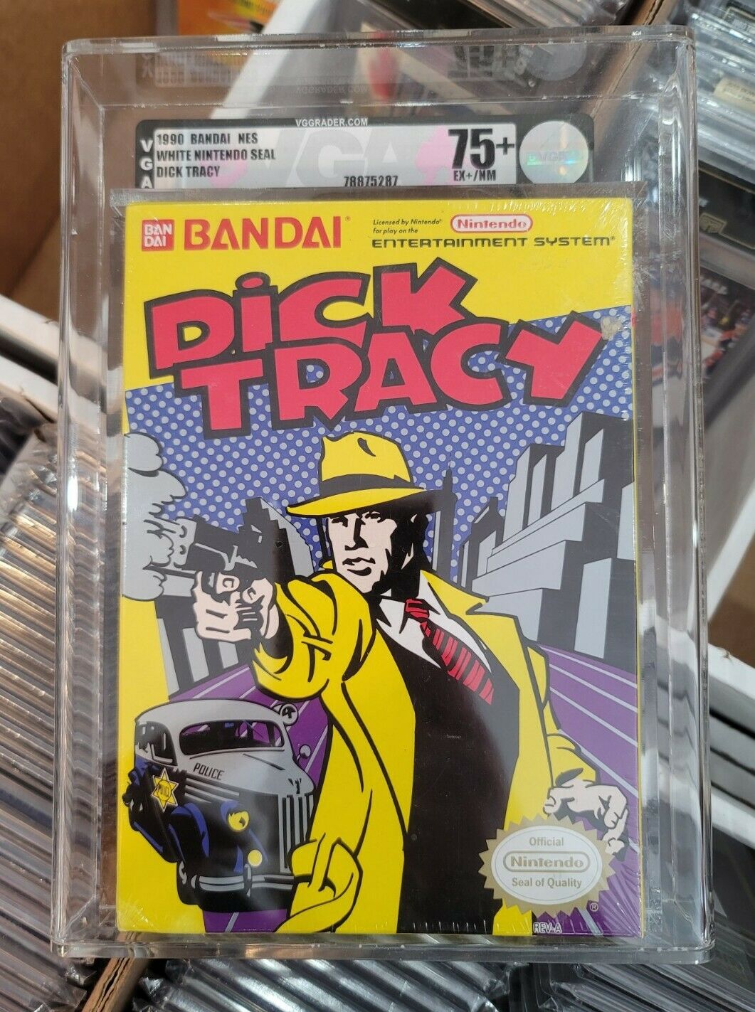 1990 Bandai Dick Tracy Original NES Nintendo Video Game Sealed, Graded VGA 75