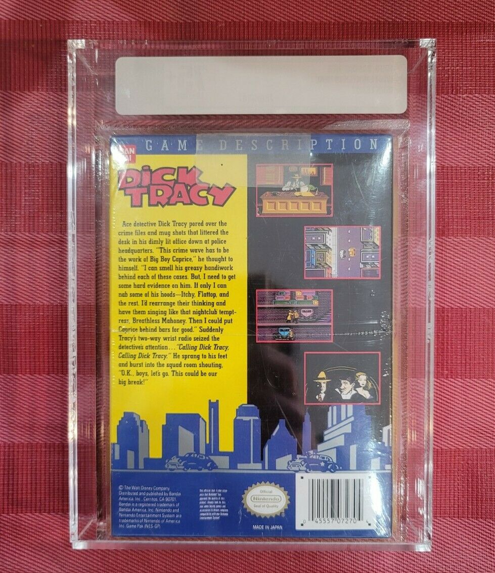1990 Bandai Dick Tracy Original NES Nintendo Video Game Sealed, Graded VGA 75