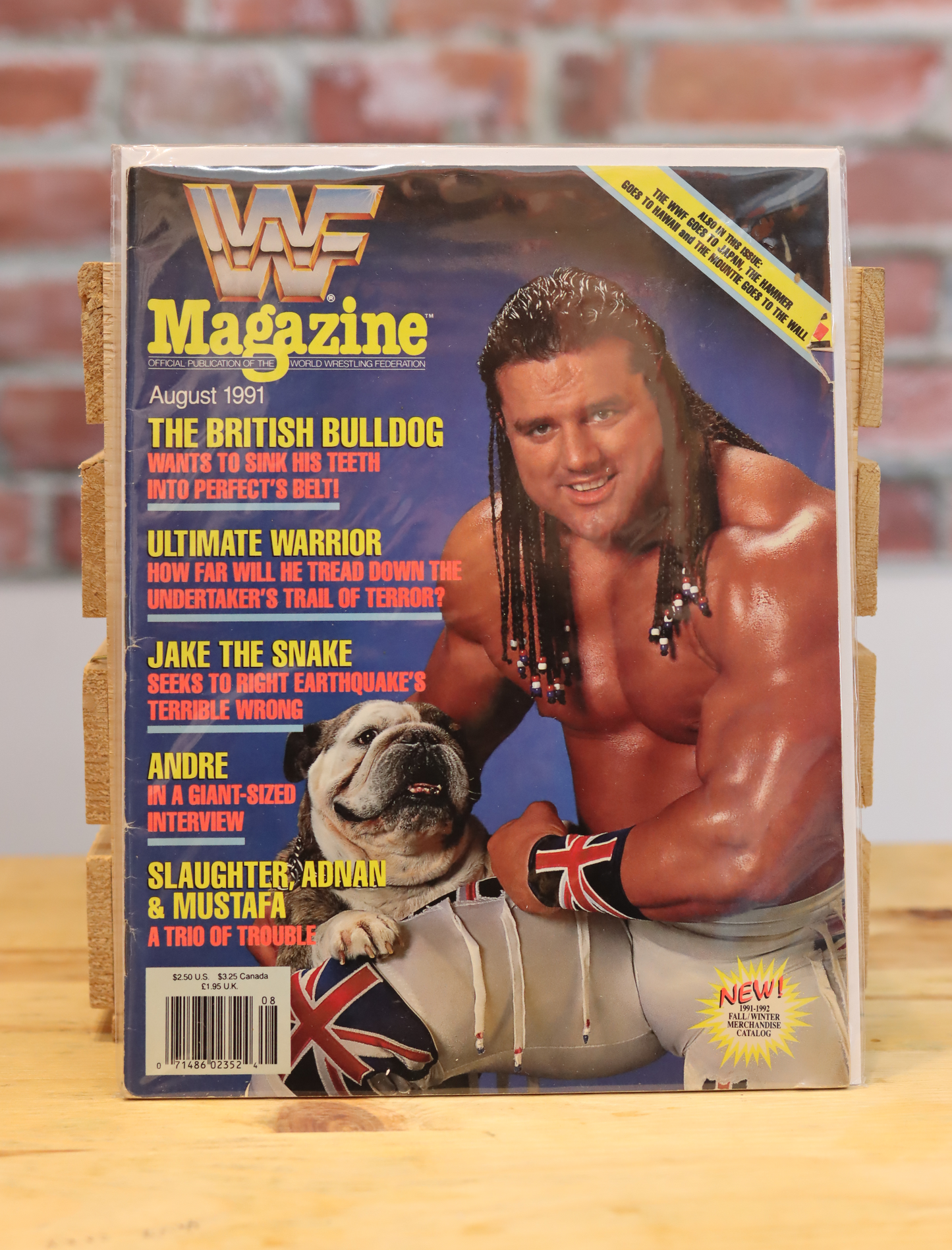 Original WWF WWE Vintage Wrestling Magazine British Bulldog (August 1991)