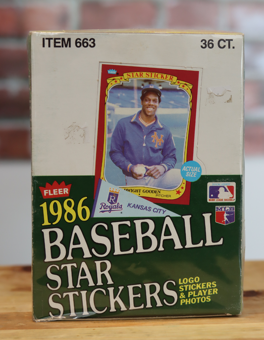 1986 Fleer Baseball Card Star Stickers Hobby Wax Box (36 Packs)