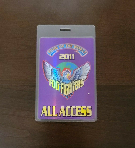 Foo Fighters 2011 Original Vintage Back Stage All Access Pass Concert Ticket