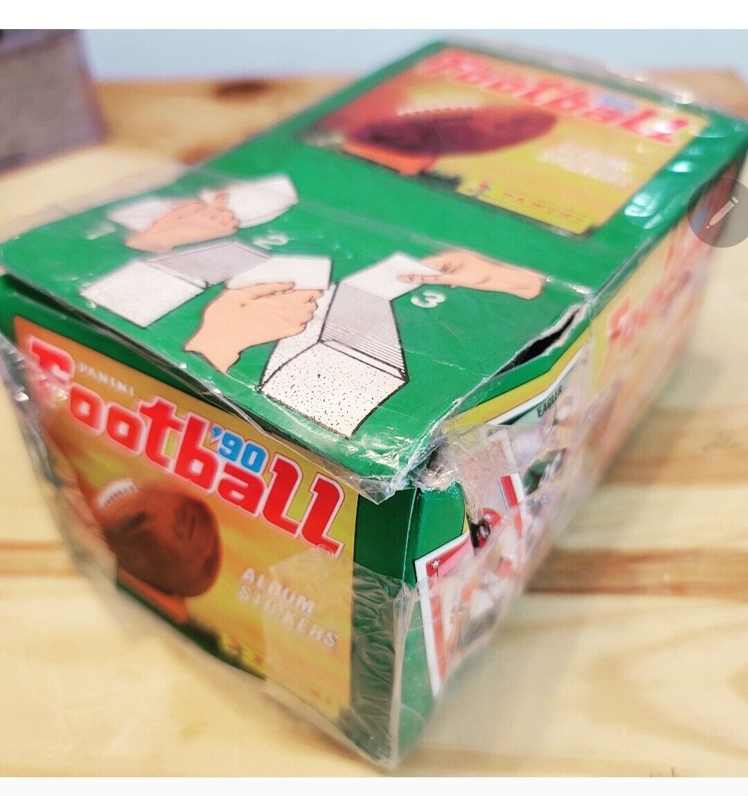 1990 Panini Football Sticker Album Kit Cards Plus Extra Wax Box (100 Packs)
