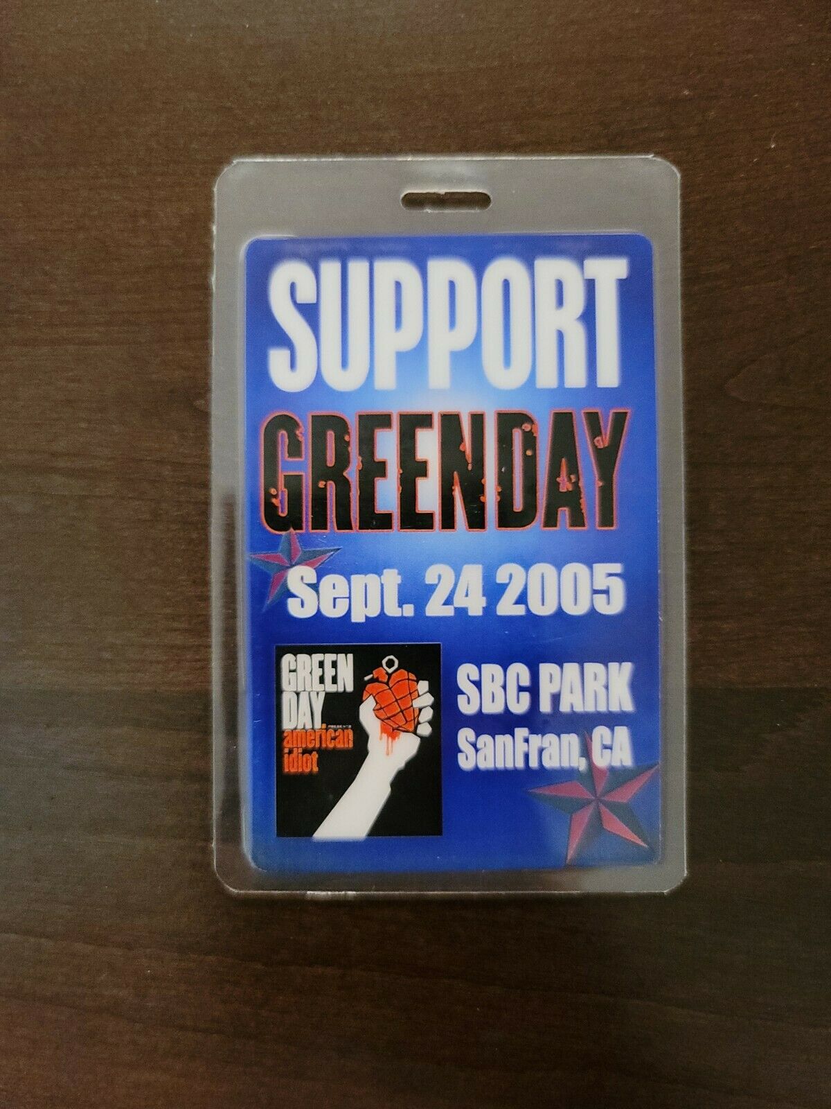 Green Day American Idiot Tour 2005 Original Concert All Access Pass, San Fran