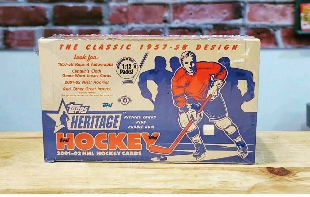 2001/02 Topps Heritage Hockey Cards Factory Sealed Wax Box (24 Packs)