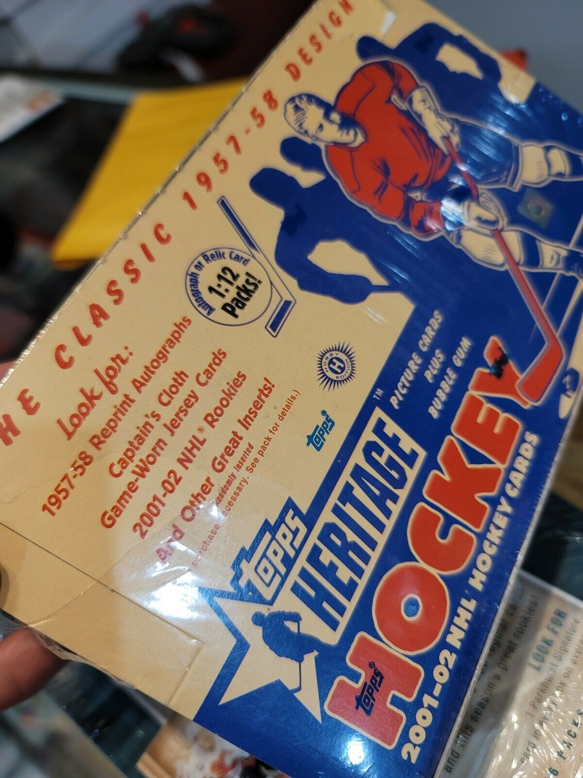 2001/02 Topps Heritage Hockey Cards Factory Sealed Wax Box (24 Packs)