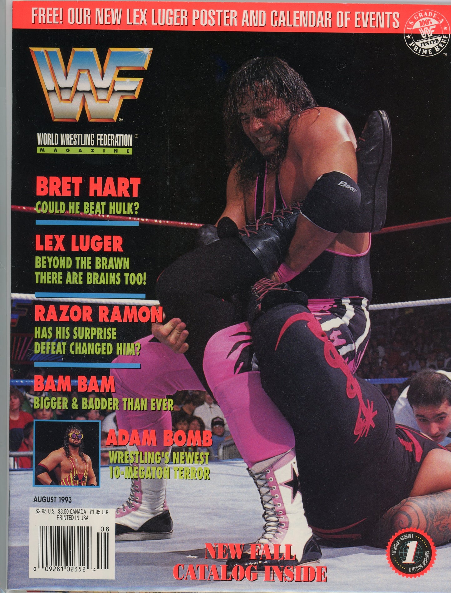 Original WWF WWE Wrestling Magazine (August 1993) Bret Hart