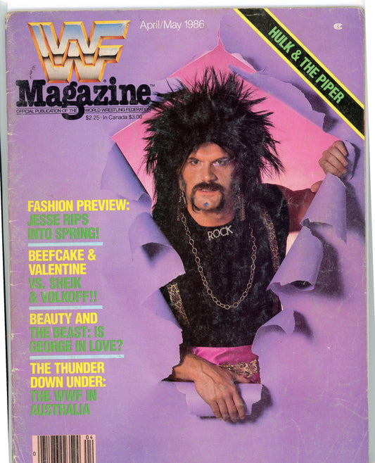 Original WWF WWE Wrestling Magazine (April/May 1986) Jesse Ventura