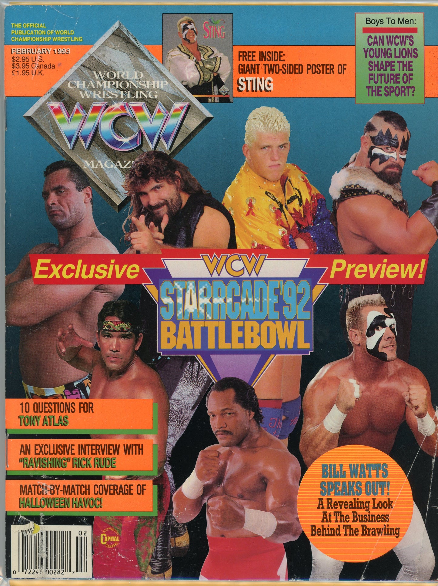 Copy of Original WCW Wrestling Magazine (Feb 1993) Mankind, Sting