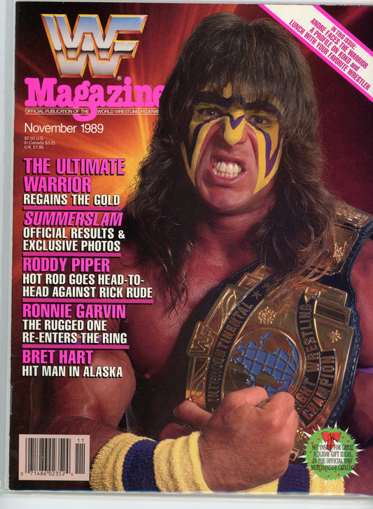 Original WWF WWE Wrestling Magazine (November 1989) Ultimate Warrior