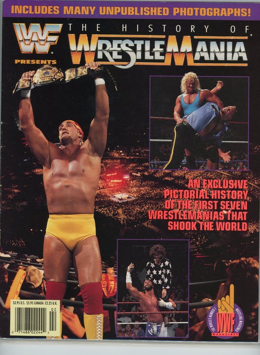 Original WWF WWE The History Of Wrestlemania Wrestling Magazine (1993) Hulk Hogan, Savage