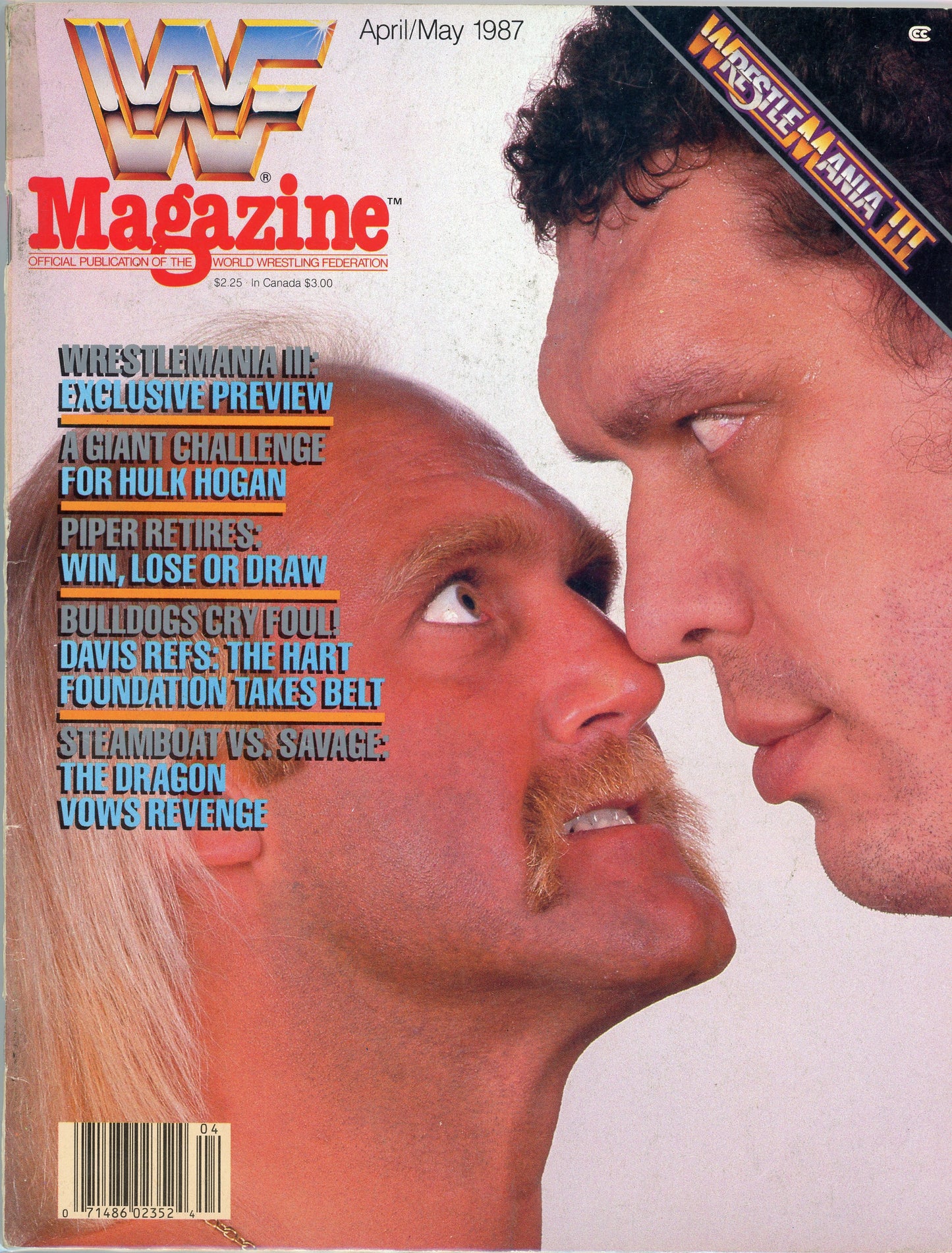 Original WWF WWE Wrestling Magazine (April/May 1987) Hulk Hogan, Andre The Giant