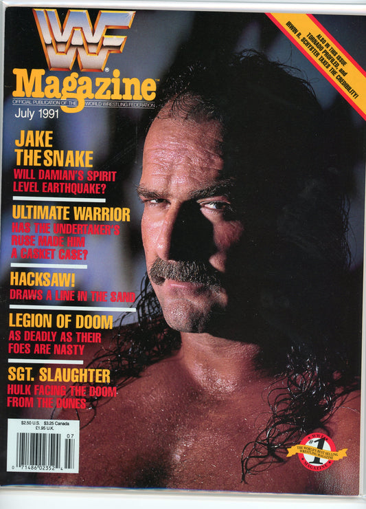 Original WWF WWE Wrestling Magazine (July 1991) Jake The Snake Roberts