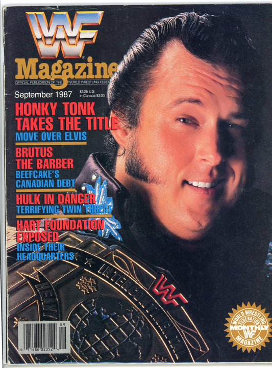 Original WWF WWE Wrestling Magazine (September, 1987) Honky Tonk Man