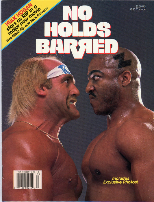 WWF WWE Wrestling No Holds Barred Movie Magazine (July, 1989) Hulk Hogan, Zeus