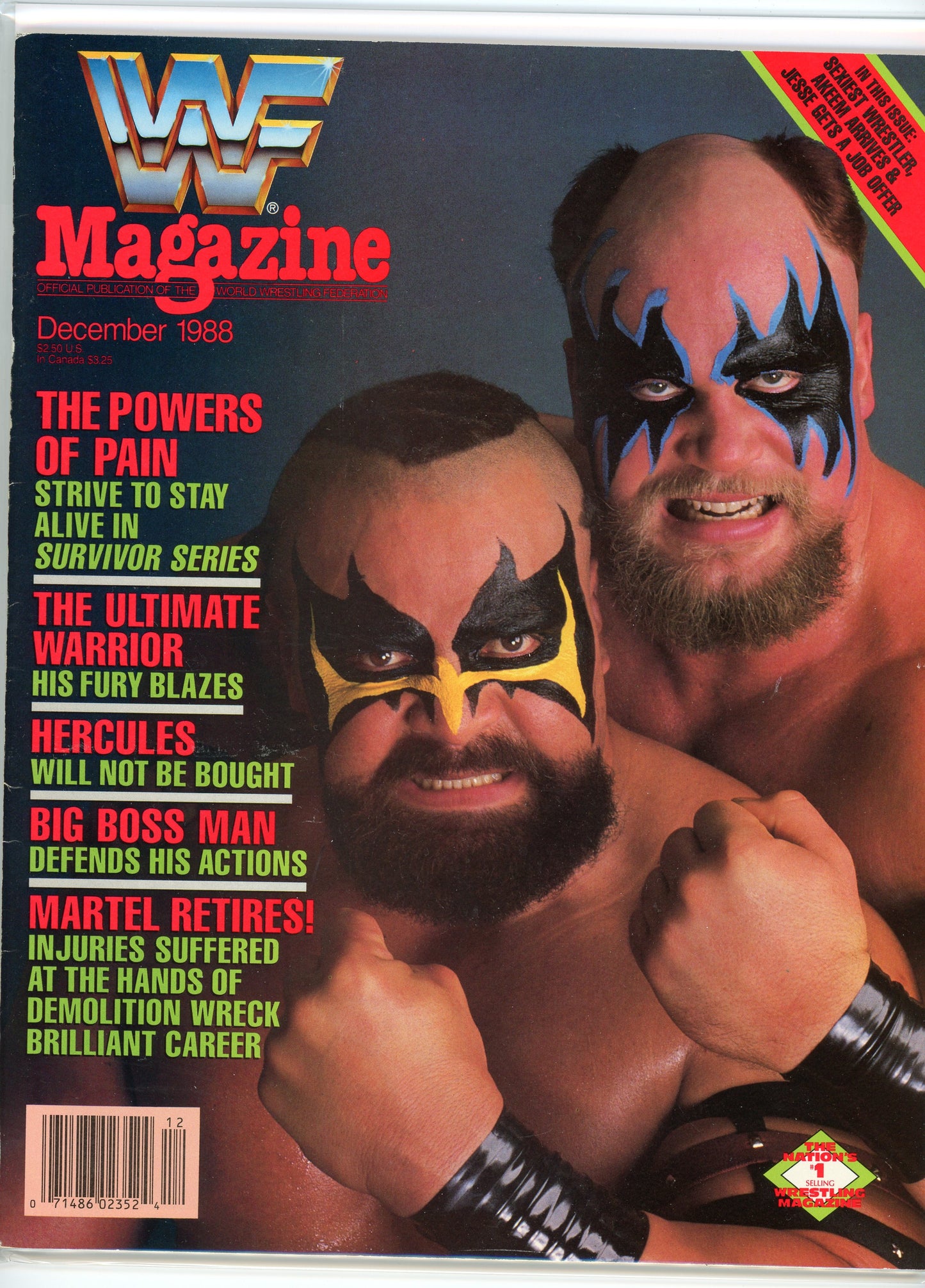 Original WWF WWE Wrestling Magazine (December, 1988) Powers Of Pain