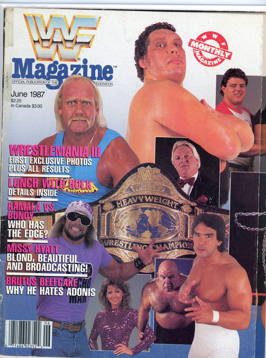 Original WWF WWE Wrestling Magazine (June, 1987) Hulk Hogan, Steamboat