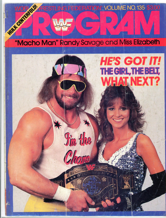 Original WWF WWE Wrestling Program Magazine (June, 1986) Randy Savage, Elizabeth