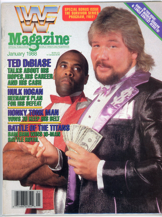 Original WWF WWE Wrestling Magazine (January, 1988) Ted DiBiase