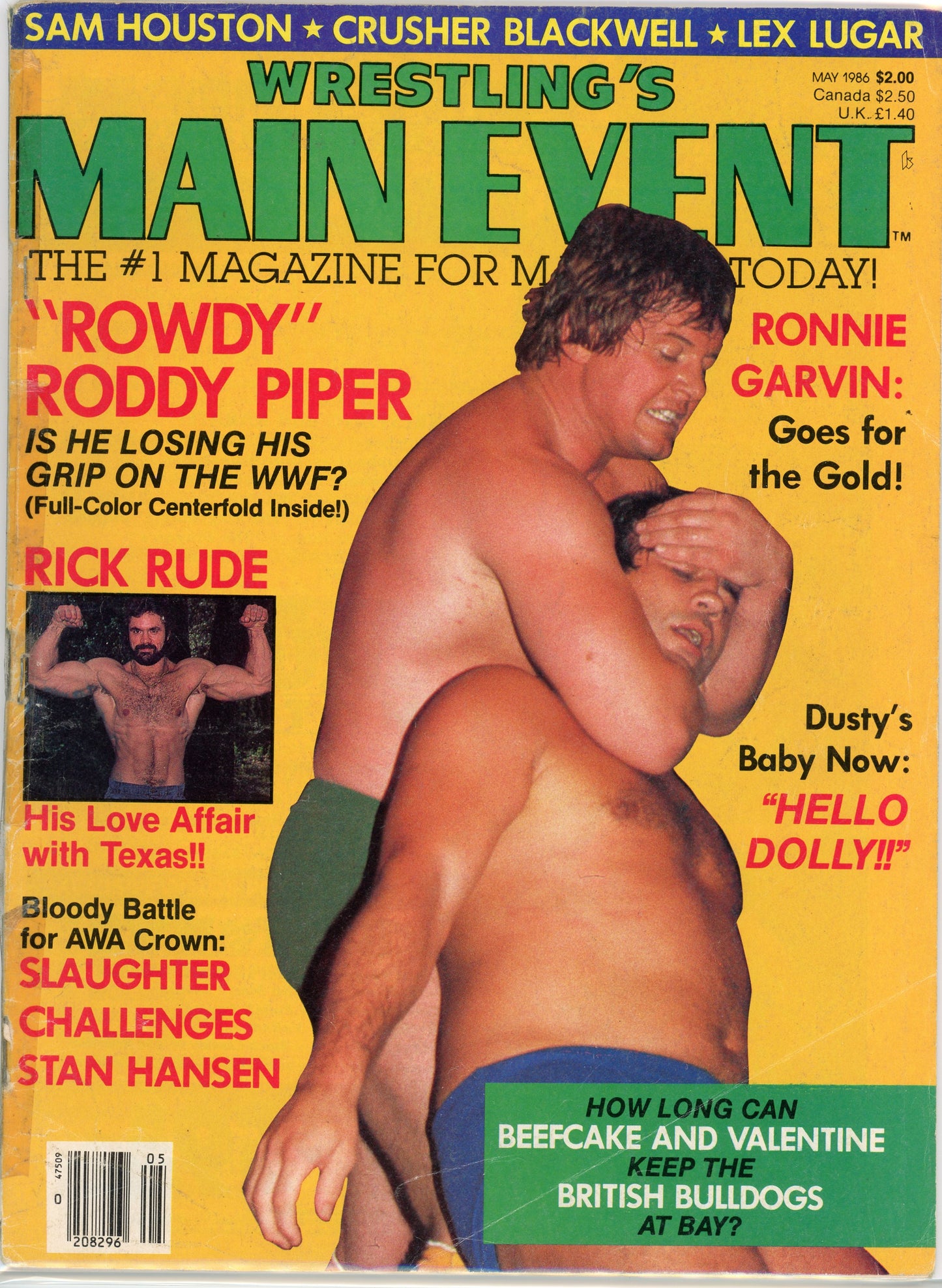 Original Wrestling Main Event Magazine (May, 1986) Roddy Piper