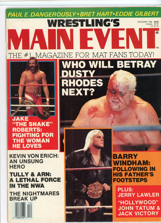 Original Wrestling Main Event Magazine (December, 1988) Dusty Rhodes
