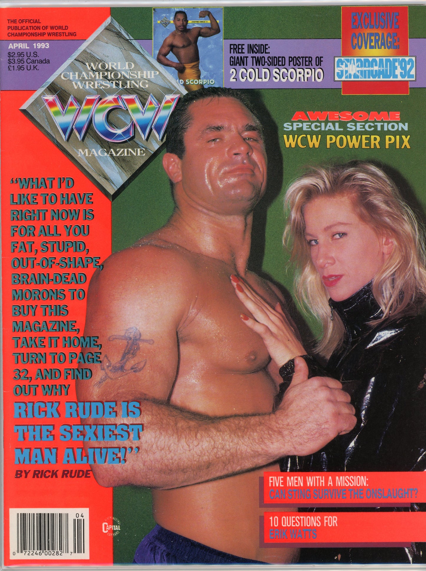 Original WCW Wrestling Magazine (April, 1993) Rick Rude