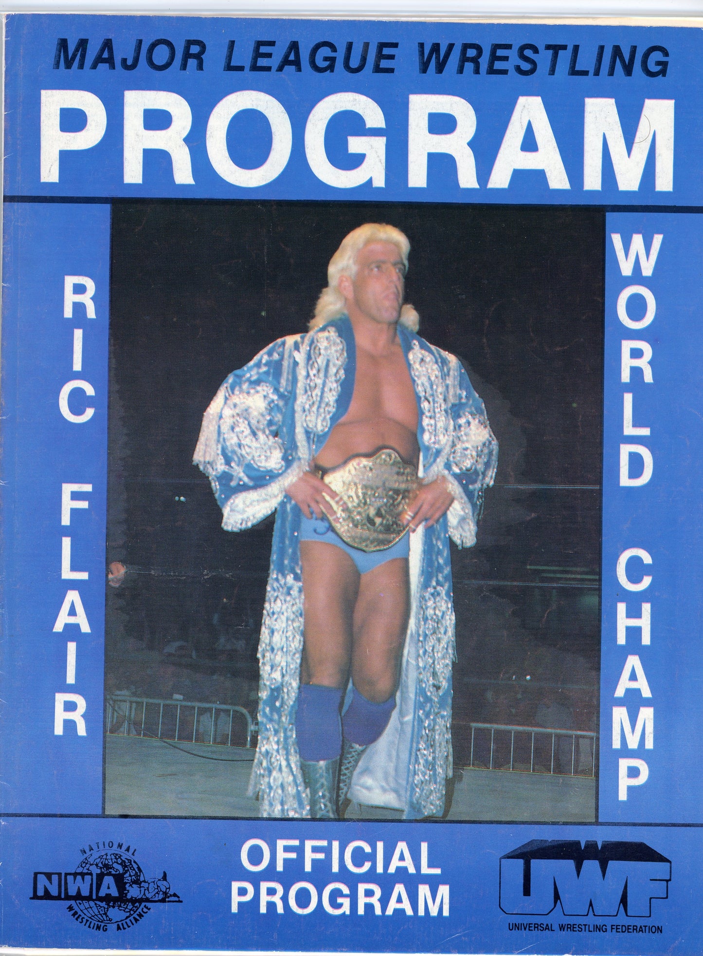 UWF Wrestling House Show Program Magazine (Detroit, 1987) Ric Flair, Line Up Card
