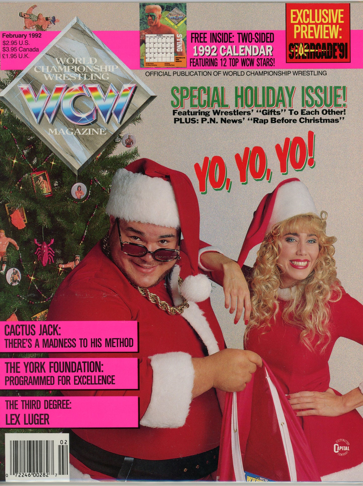 Original WCW Wrestling Magazine (February, 1992) Special Holiday Issue