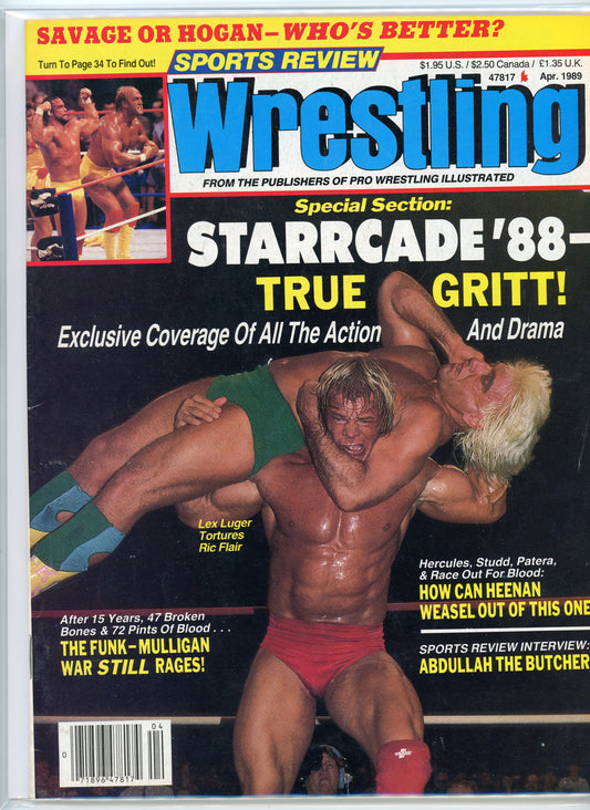 Sports Review Wrestling Magazine (April, 1989) Hulk Hogan, Lex Luger