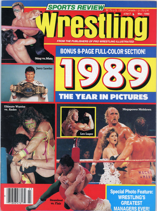 Sports Review Wrestling Magazine (March, 1990) Hulk Hogan, Macho Man
