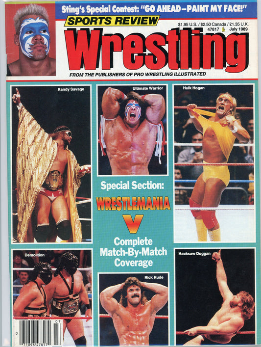 Sports Review Wrestling Magazine (July, 1989) Wrestlemania V Ultimate Warrior